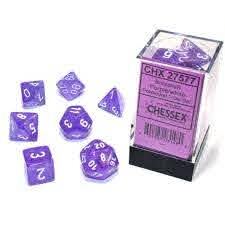 CHX27577 - Polyhedral 7-Die Set - BOREALIS PURPLE/WHITE LUMINARY